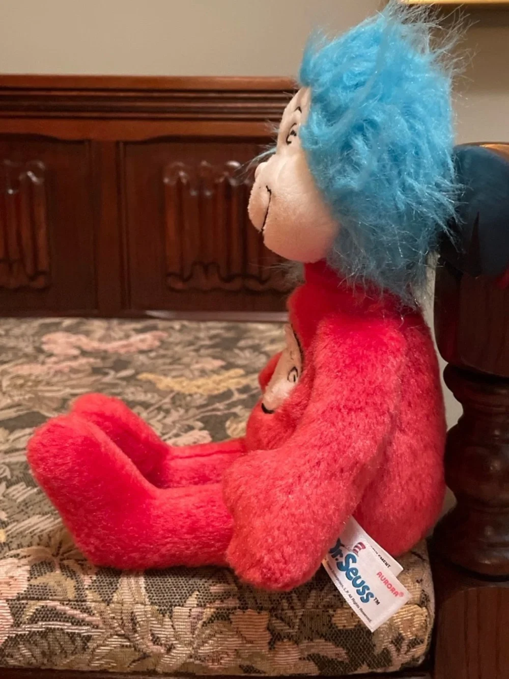 Red Thing 2 Plush Toy with Blue Hair - Kids Toy